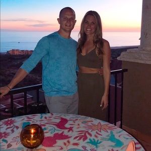 TOBI. Two piece green dress set